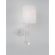 White Fabric Shade & White Aluminium Adjustable - Switch On/Off LED Samsung 3 Watt 210Lm 3000K LED E27 1x12 Watt 230 Volt IP20 B