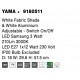 White Fabric Shade & White Aluminium Adjustable - Switch On/Off LED Samsung 3 Watt 210Lm 3000K LED E27 1x12 Watt 230 Volt IP20 B