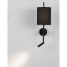 Black Fabric Shade & Black Aluminium Adjustable - Switch On/Off LED Samsung 3 Watt 210Lm 3000K LED E27 1x12 Watt 230 Volt IP20 B