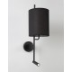 Black Fabric Shade & Black Aluminium Adjustable - Switch On/Off LED Samsung 3 Watt 210Lm 3000K LED E27 1x12 Watt 230 Volt IP20 B