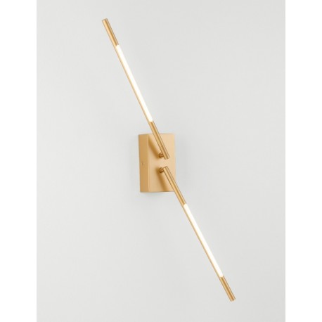 Brass Gold Metal & Acrylic LED 11 Watt 230 Volt 532Lm 3000K IP20 L: 74 W: 12 H: 14 cm Rotating & Adjustable - PNL9180722 - NOVAL