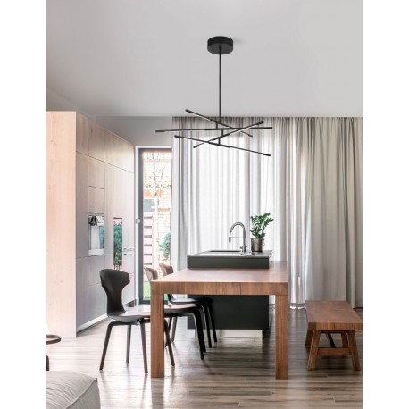 Triac Dimmable Black Metal & Acrylic LED 48 Watt 230 Volt 3633Lm 3000K IP20 Included Two parts Of Metal 33 & 43 cm L: 84 W: 80