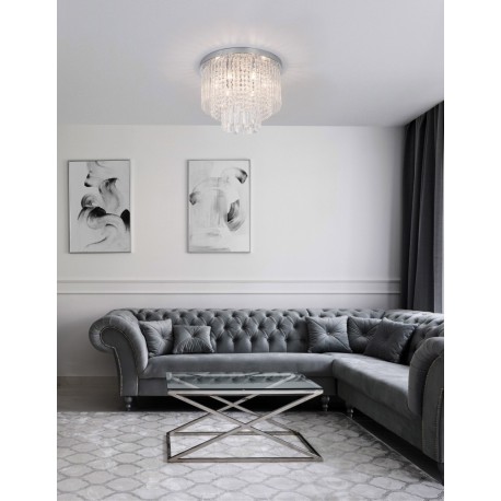 Chrome Metal Glass & K9 Crystal LED G9 6x5 Watt 230 Volt IP20 Bulb Excluded D: 35 H: 27 cm - PNL9180892 - NOVALUCE