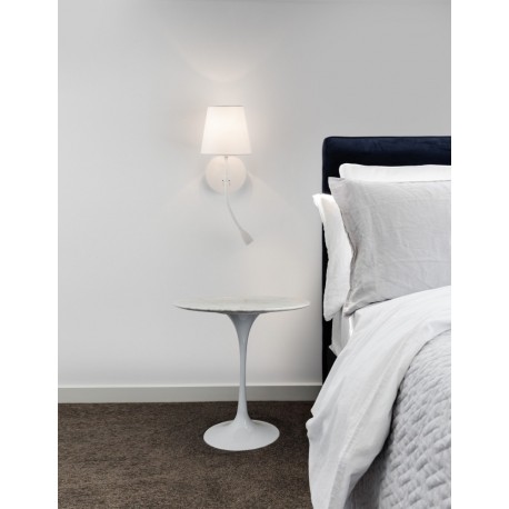 White Metal White Fabric Shade Switch On/Off LED 3 Watt 3000K 180Lm LED E14 1x5 Watt 230 Volt IP20 Bulb Excluded L:19 W: 16 H: 