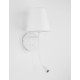 White Metal White Fabric Shade Switch On/Off LED 3 Watt 3000K 180Lm LED E14 1x5 Watt 230 Volt IP20 Bulb Excluded L:19 W: 16 H: 