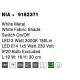 White Metal White Fabric Shade Switch On/Off LED 3 Watt 3000K 180Lm LED E14 1x5 Watt 230 Volt IP20 Bulb Excluded L:19 W: 16 H: 