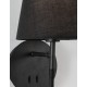 Black Metal Black Fabric Shade Switch On/Off LED 3 Watt 3000K 180Lm LED E14 1x5 Watt 230 Volt IP20 Bulb Excluded L:19 W: 16 H: 