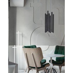 Sandy Black Aluminium LED 7x3 Watt 230 Volt 1260Lm 3000K IP20 D: 40 H: 150 cm Adjustable Height - PNL9184024 - NOVALUCE