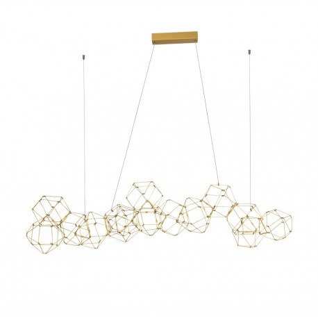 Gold Copper LED 58 Watt 230 Volt 3906Lm 3000K IP20 Led Chip: 168 Pcs L: 163 W: 54 H: 120 cm Adjustable Height - PNL9186814 - NOV