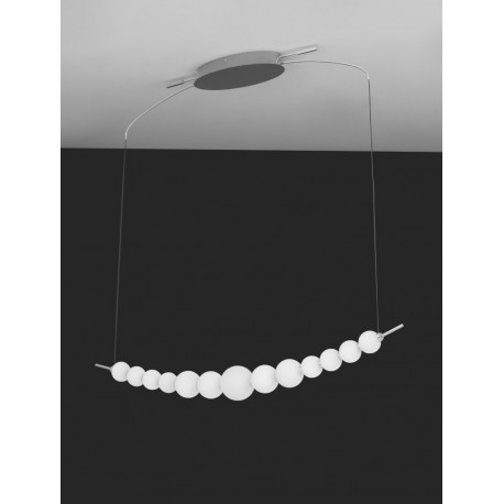 Triac Dimmable Chrome Metal & Opal Glass LED 28 Watt 230 Volt 2686Lm 3000K IP20 L: 109 W: 13.5 H: 120 cm - PNL9186914 - NOVALUCE