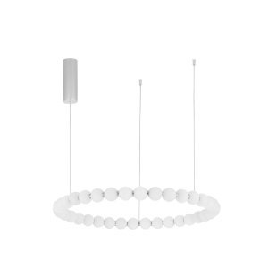 Triac Dimmable Chrome Metal & Opal Glass LED 72 Watt 230 Volt 6492Lm 3000K IP20 Included Remote Control D: 80 H: 200 cm Adjust 2