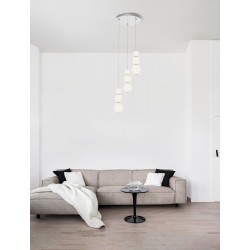 Triac Dimmable Chrome Metal & Opal Glass LED 23 Watt 230 Volt 2281Lm 3000K IP20 D: 31 H: 150 cm Adjustable Height - PNL9186919