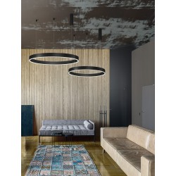 3000K Triac Dimmable Sandy Black Aluminium & Acrylic LED 40 Watt 2943Lm 230 Volt IP20 D: 60 H: 200 cm Adjustable Height - PNL9