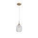 Clear Glass & Satin Gold Metal LED E27 1x12 Watt 230 Volt IP20 Bulb Excluded D: 13.5 H1: 24 H2: 120 cm Adjustable Height - PNL