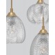 Clear Glass & Satin Gold Metal LED E27 3x12 Watt 230 Volt IP20 Bulb Excluded D: 39 H: 120 cm Adjustable Height - PNL9191542 - 