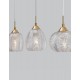 Clear Glass & Satin Gold Metal LED E27 3x12 Watt 230 Volt IP20 Bulb Excluded L: 76 W: 18 H: 120 cm Adjustable Height