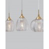 Clear Glass & Satin Gold Metal LED E27 3x12 Watt 230 Volt IP20 Bulb Excluded L: 76 W: 18 H: 120 cm Adjustable Height