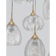 Clear Glass & Satin Gold Metal LED E27 6x12 Watt 230 Volt IP20 Bulb Excluded D: 50 H: 120 cm Adjustable Height - PNL9191544 - 