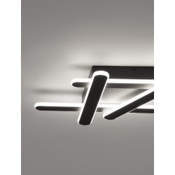 Triac Dimmable Sandy Black Aluminum & Acrylic LED 38 Watt 230 Volt 1900Lm 3000K IP20 51 L: 51 W: 39 H: 5.6 cm - PNL9210919 - NOV