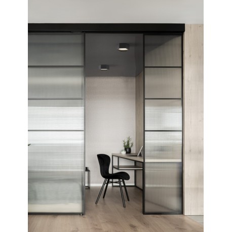 Sandy Black Aluminium & Acrylic LED 10 Watt 230 Volt 600Lm 3000K IP20 D: 25 H: 10 cm - PNL9212312 - NOVALUCE