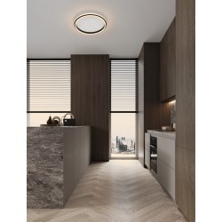 Sandy Black Aluminium & Acrylic LED 38 Watt 230 Volt 3761Lm 3000K IP20 D: 45 H: 6 cm - PNL9212912 - NOVALUCE