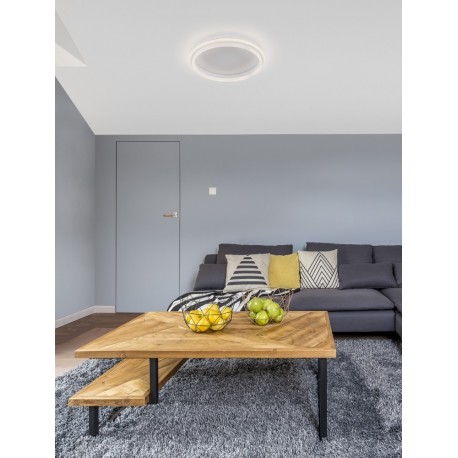 Sandy White Aluminium & Acrylic LED 38 Watt 230 Volt 3761Lm 3000K IP20 D: 45 H: 6 cm - PNL9212913 - NOVALUCE