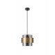 Smoky Glass Brass Gold Metal LED E27 1x12 Watt 230 Volt IP20 Bulb Excluded D: 18 H1: 16 H2: 220 cm Adjustable height - PNL9236
