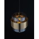 Smoky Glass Brass Gold Metal LED E27 1x12 Watt 230 Volt IP20 Bulb Excluded D: 18 H1: 16 H2: 220 cm Adjustable height - PNL9236