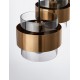 Smoky Glass Brass Gold Metal LED E27 3x12 Watt 230 Volt IP20 Bulb Excluded L: 82 W: 18 H: 140 cm Adjustable height - PNL923638