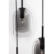 Double Layered Smoky Glass Black Cord Black Metal Base LED E27 3x12 Watt 230 Volt IP20 Bulb Excluded D: 30 H: 185 cm Adjustable 