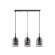 Double Layered Smoky Glass Black Cord Black Metal Base LED E27 3x12 Watt 230 Volt IP20 Bulb Excluded L: 70 W: 18 H: 158 cm Adj