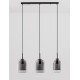 Double Layered Smoky Glass Black Cord Black Metal Base LED E27 3x12 Watt 230 Volt IP20 Bulb Excluded L: 70 W: 18 H: 158 cm Adj