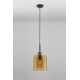 Double Layered Dark Champagne Glass Black Cord Black Metal Base LED E27 1x12 Watt 230 Volt IP20 Bulb Excluded D: 18 H: 240 cm 