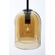 Double Layered Dark Champagne Glass Black Cord Black Metal Base LED E27 1x12 Watt 230 Volt IP20 Bulb Excluded D: 18 H: 240 cm 