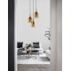Double Layered Dark Champagne Glass Black Cord Black Metal Base LED E27 3x12 Watt 230 Volt IP20 Bulb Excluded D: 30 H: 185 cm 