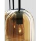 Double Layered Dark Champagne Glass Black Cord Black Metal Base LED E27 3x12 Watt 230 Volt IP20 Bulb Excluded L: 70 W:18 H: 15