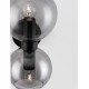 Smoky Glass Black Metal Base LED E14 2x5 Watt 230 Volt IP20 Bulb Excluded D: 15 W: 18.5 H: 25.5 cm - PNL9241120 - NOVALUCE