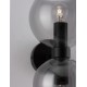 Smoky Glass Black Metal Base LED E14 2x5 Watt 230 Volt IP20 Bulb Excluded D: 15 W: 18.5 H: 25.5 cm - PNL9241120 - NOVALUCE