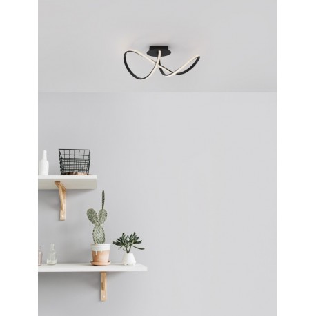 Sandy Black Aluminium & Acrylic LED 23 Watt 230 Volt 1400Lm 3000K IP20 L: 61 W: 24.5 H: 27 cm - PNL9248106 - NOVALUCE