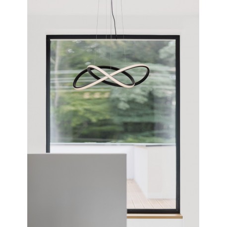 Triac Dimmable Sandy Black Aluminium & Acrylic LED 28 Watt 230 Volt 1600Lm 3000K IP20 D: 56 H: 120 cm Adjustable Height - PNL9