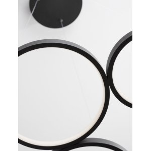 Triac Dimmable Sandy Black Aluminiun & Acrylic LED 28 Watt 230 Volt 1900Lm 3000K IP20 D: 55 W: 51.5 H: 120 cm Adjustable Heig