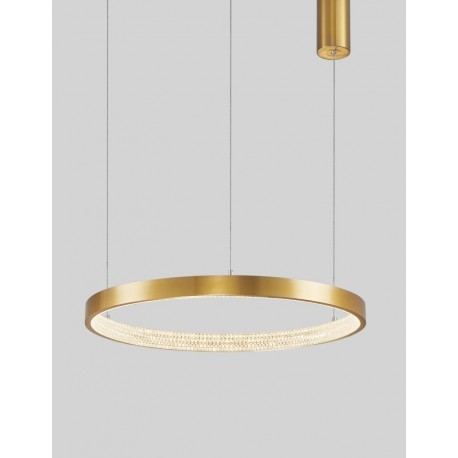 Triac Dimmable Antique Gold Brass Aluminium & Acrylic LED 35 Watt 230 Volt 2264Lm 3000K IP20 D: 60 H: 120 cm Adjustable Height 