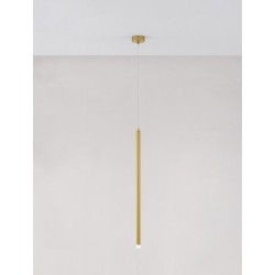 Sandy Gold Aluminium & Acrylic LED 3 Watt 230 Volt 271Lm 3000K IP20 D: 2.5 H1: 70 H2: 150 cm Adjustable Height - PNL9287919 - NO