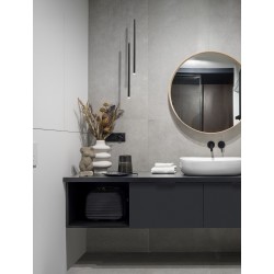 Sandy Black Aluminium & Acrylic LED 3 Watt 230 Volt 271Lm 3000K IP20 D: 2.5 H1: 70 H2: 150 cm Adjustable Height - PNL9287921 - N