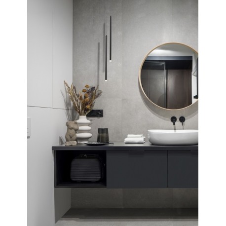 Sandy Black Aluminium & Acrylic LED 3 Watt 230 Volt 271Lm 3000K IP20 D: 2.5 H1: 70 H2: 150 cm Adjustable Height - PNL9287921 - N