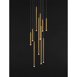 Triac Dimmable Sandy Gold Aluminium & Acrylic LED 26 Watt 230 Volt 1861Lm 3000K IP20 D: 50 H: 220 cm Adjustable Height - PNL92