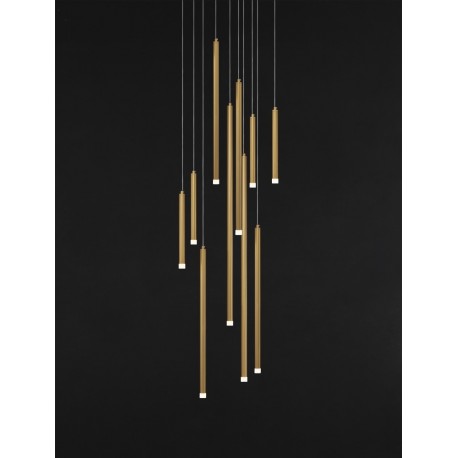 Triac Dimmable Sandy Gold Aluminium & Acrylic LED 26 Watt 230 Volt 1861Lm 3000K IP20 D: 50 H: 220 cm Adjustable Height - PNL92