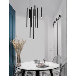 Triac Dimmable Sandy Black Aluminium & Acrylic LED 26 Watt 230 Volt 1861Lm 3000K IP20 D: 50 H: 220 cm Adjustable Height - PNL9