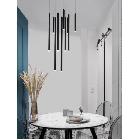 Triac Dimmable Sandy Black Aluminium & Acrylic LED 26 Watt 230 Volt 1861Lm 3000K IP20 D: 50 H: 220 cm Adjustable Height - PNL9