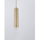 Gold Metal Gold Fabric Wire LED E27 1x12 Watt 230 Volt IP20 Bulb Excluded D: 4.5 H1: 20 H2: 180 cm Adjustable height - PNL928794